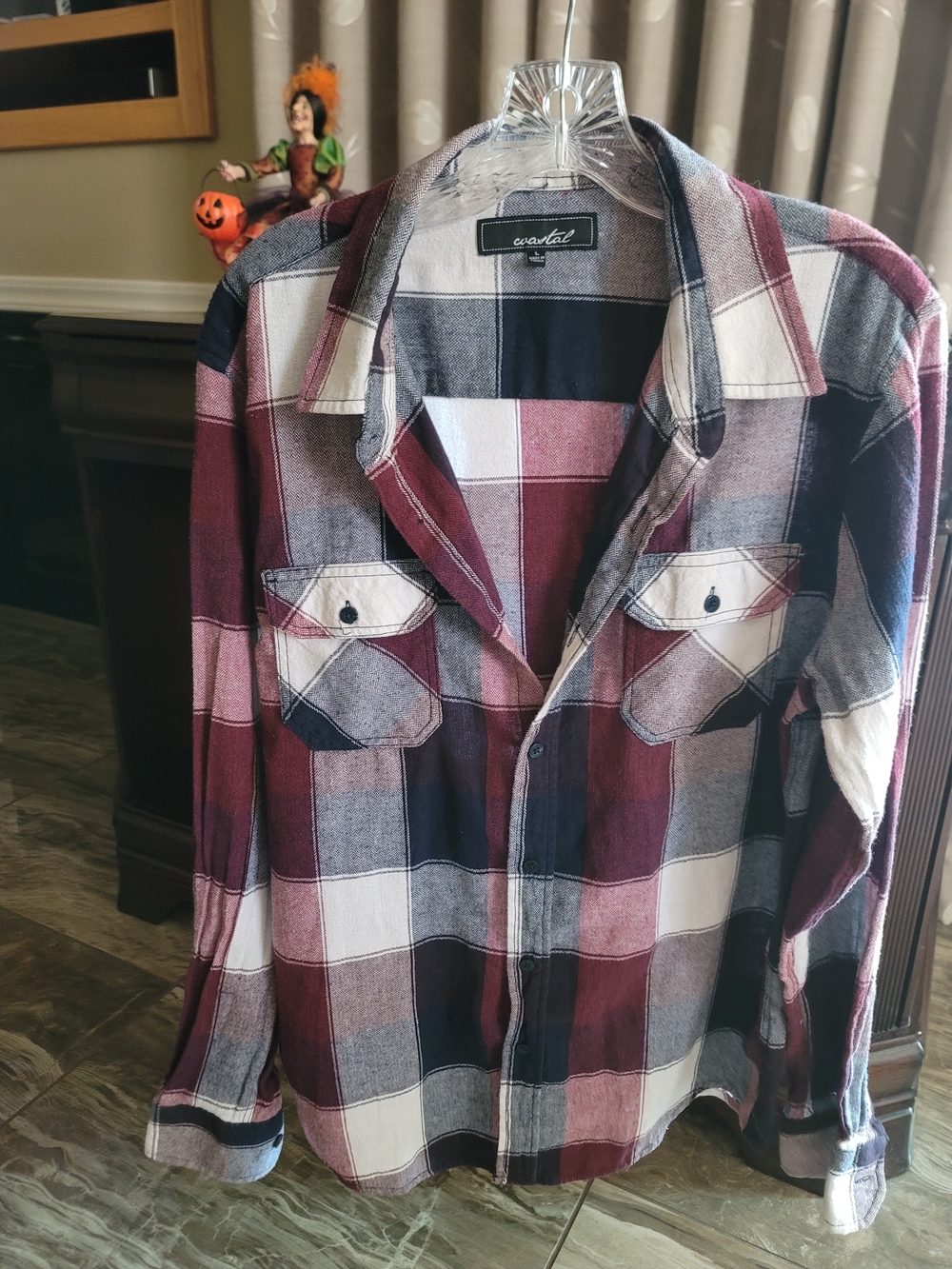 Coastal Women’s Burgundy Plaid Button-Down Shirt